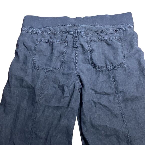 ATHLETA Black Linen Reverie Drawstring Waist Pull-On Pants - Picture 5 of 11